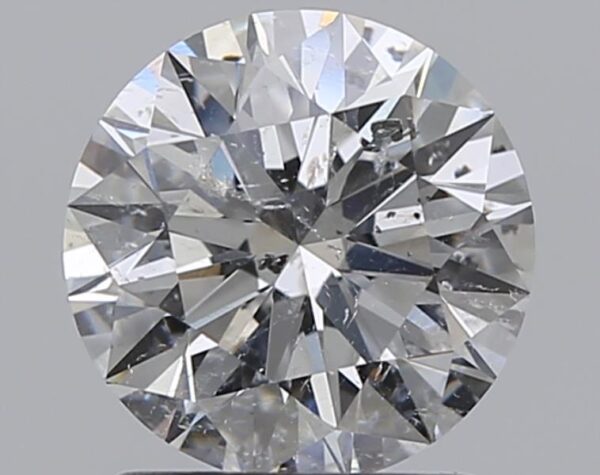 1.29 carat, F colour, SI2 clarity, Round shape, Natural Diamond.