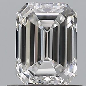 0.9 carat, E colour, VS2 clarity, Emerald shape, Natural Diamond.