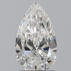 0.9 carat, F colour, VVS1 clarity, Pear shape, Natural Diamond.
