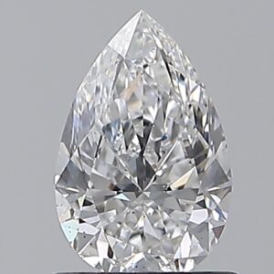 0.9 carat, D colour, SI1 clarity, Pear shape, Natural Diamond.