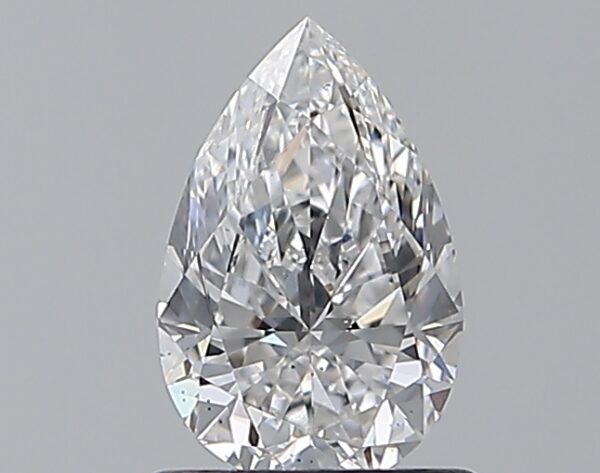 0.9 carat, D colour, SI1 clarity, Pear shape, Natural Diamond.