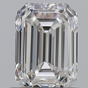 0.9 carat, E colour, VVS2 clarity, Emerald shape, Natural Diamond.