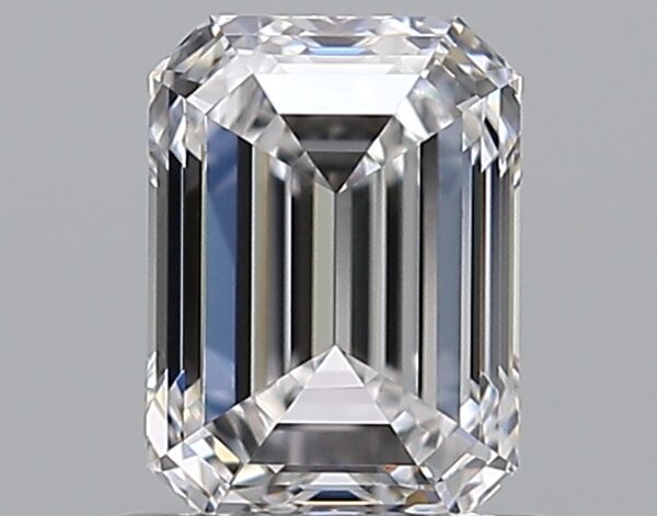 0.9 carat, D colour, VVS2 clarity, Emerald shape, Natural Diamond.