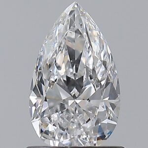 0.9 carat, D colour, SI1 clarity, Pear shape, Natural Diamond.
