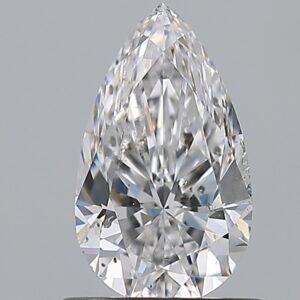 0.92 carat, D colour, SI2 clarity, Pear shape, Natural Diamond.
