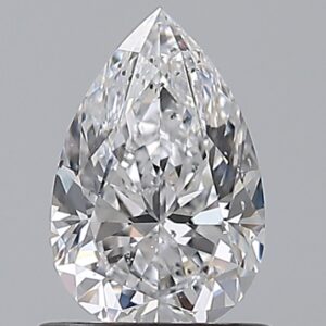 0.91 carat, D colour, SI2 clarity, Pear shape, Natural Diamond.