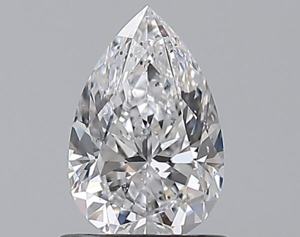 0.91 carat, D colour, SI2 clarity, Pear shape, Natural Diamond.