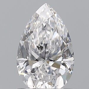 0.9 carat, D colour, SI2 clarity, Pear shape, Natural Diamond.