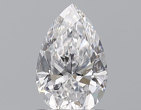 0.9 carat, D colour, SI2 clarity, Pear shape, Natural Diamond.