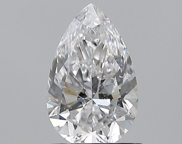 0.9 carat, D colour, SI2 clarity, Pear shape, Natural Diamond.