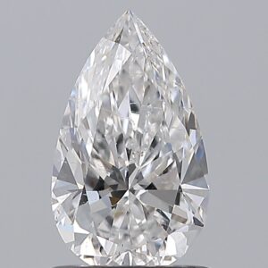 0.9 carat, E colour, SI2 clarity, Pear shape, Natural Diamond.