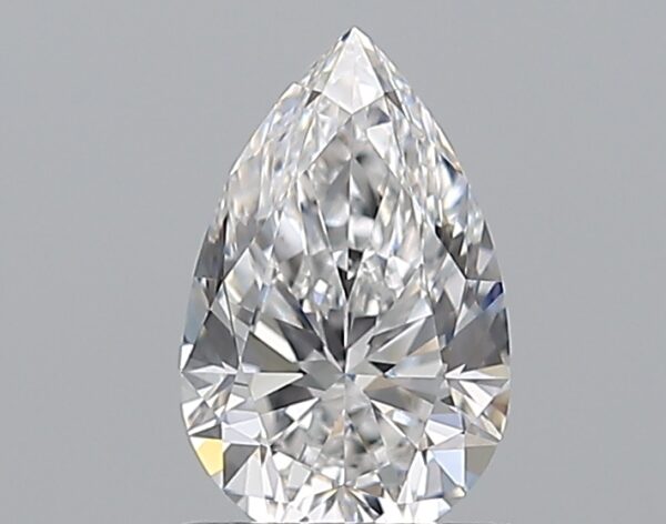 0.91 carat, D colour, VVS2 clarity, Pear shape, Natural Diamond.