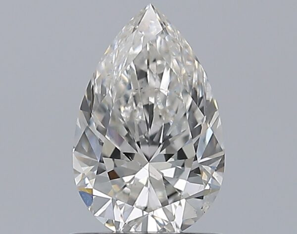 0.91 carat, F colour, SI2 clarity, Pear shape, Natural Diamond.