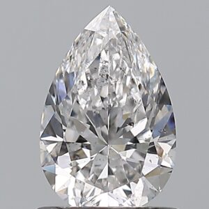 0.91 carat, D colour, SI2 clarity, Pear shape, Natural Diamond.