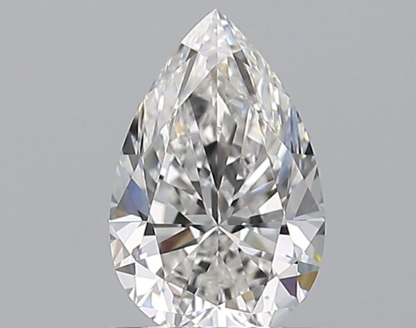 0.9 carat, E colour, VS2 clarity, Pear shape, Natural Diamond.