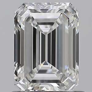 1 carat, E colour, VVS2 clarity, Emerald shape, Natural Diamond.