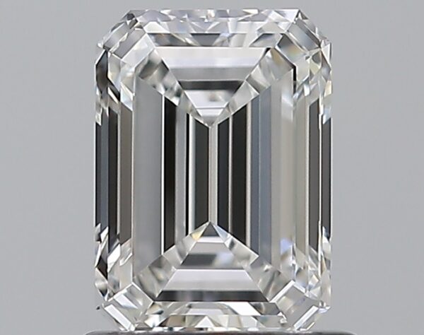 1 carat, E colour, VVS2 clarity, Emerald shape, Natural Diamond.