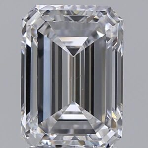 2 carat, D colour, VS2 clarity, Emerald shape, Natural Diamond.