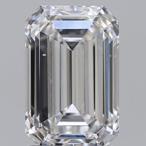 2 carat, E colour, VS2 clarity, Emerald shape, Natural Diamond.