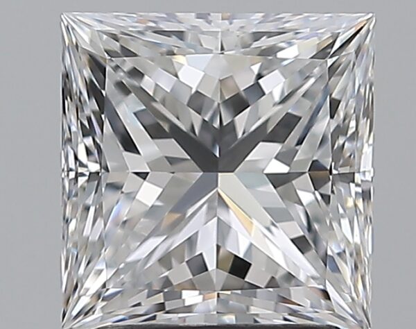 2 carat, D colour, VVS1 clarity, Princess shape, Natural Diamond.
