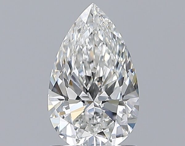 1 carat, F colour, VVS2 clarity, Pear shape, Natural Diamond.