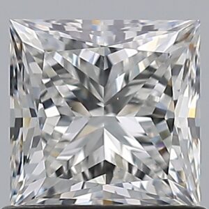 1 carat, F colour, VS2 clarity, Princess shape, Natural Diamond.