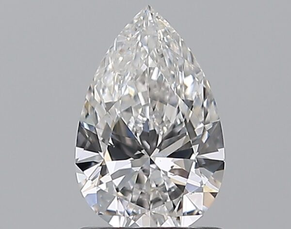 1 carat, E colour, SI1 clarity, Pear shape, Natural Diamond.