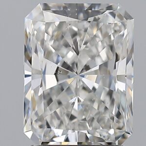 2.07 carat, E colour, SI1 clarity, Radiant shape, Natural Diamond.