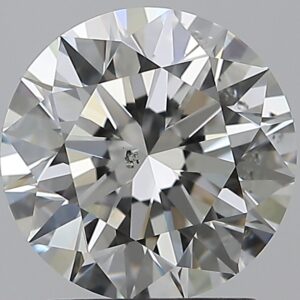 2.01 carat, H colour, SI1 clarity, Round shape, Natural Diamond.