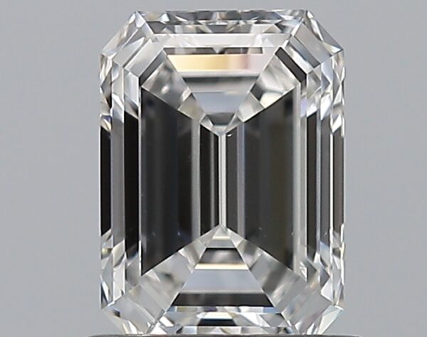 1 carat, E colour, VS2 clarity, Emerald shape, Natural Diamond.
