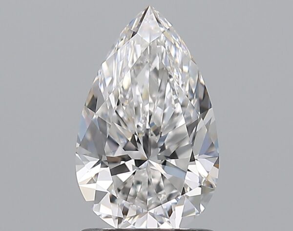1.29 carat, D colour, VVS1 clarity, Pear shape, Natural Diamond.