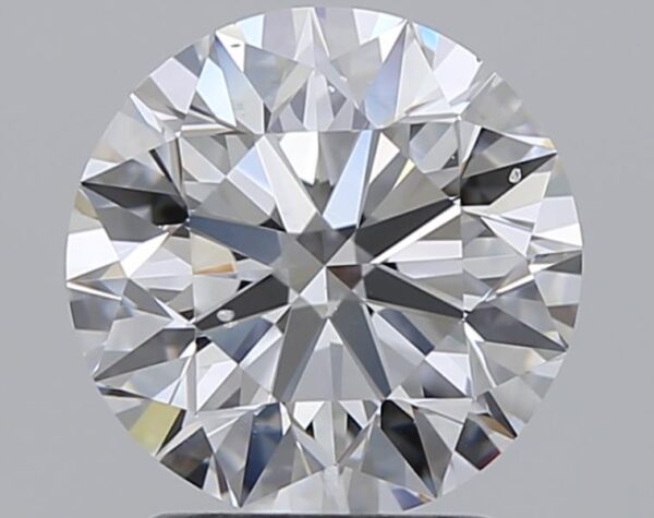 2.05 carat, E colour, SI1 clarity, Round shape, Natural Diamond.