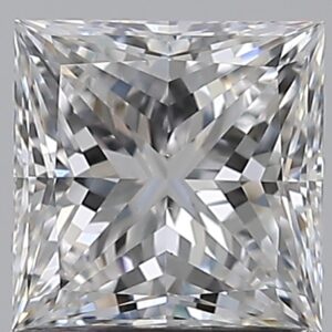 1 carat, E colour, VS1 clarity, Princess shape, Natural Diamond.