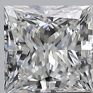 1 carat, F colour, VS2 clarity, Princess shape, Natural Diamond.