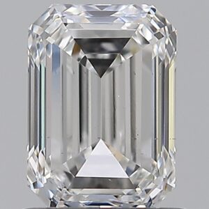 1 carat, D colour, VS2 clarity, Emerald shape, Natural Diamond.