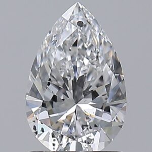 1.01 carat, D colour, SI2 clarity, Pear shape, Natural Diamond.