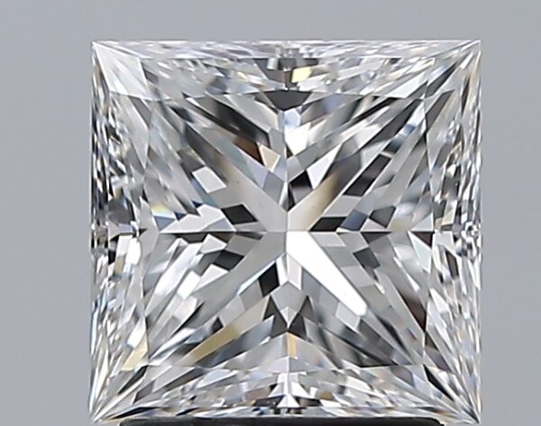 2 carat, E colour, VS1 clarity, Princess shape, Natural Diamond.