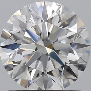 1.33 carat, E colour, SI2 clarity, Round shape, Natural Diamond.
