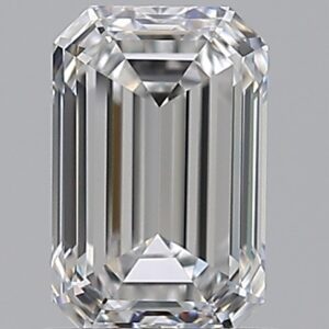 1 carat, E colour, VVS1 clarity, Emerald shape, Natural Diamond.