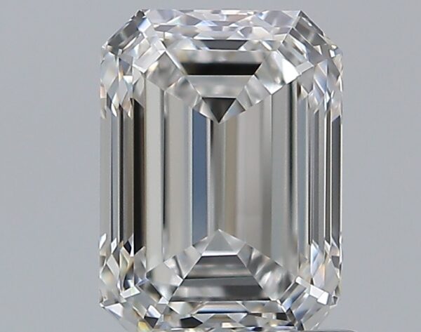 1 carat, E colour, VVS2 clarity, Emerald shape, Natural Diamond.