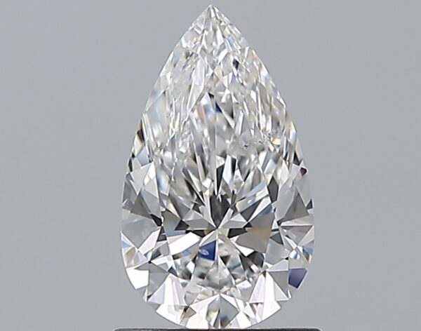 1 carat, F colour, SI1 clarity, Pear shape, Natural Diamond.