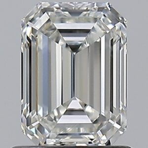 1 carat, H colour, VVS2 clarity, Emerald shape, Natural Diamond.