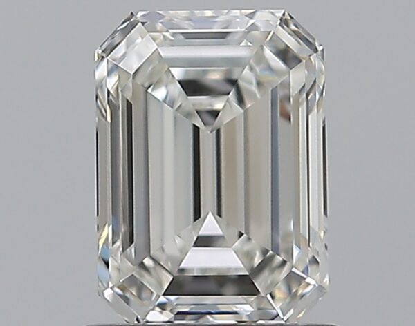 1 carat, H colour, VVS2 clarity, Emerald shape, Natural Diamond.