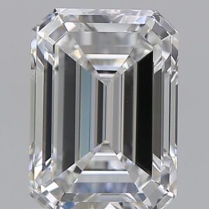 1 carat, E colour, VVS2 clarity, Emerald shape, Natural Diamond.