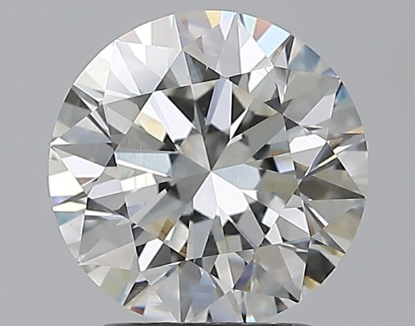 2.01 carat, H colour, SI1 clarity, Round shape, Natural Diamond.