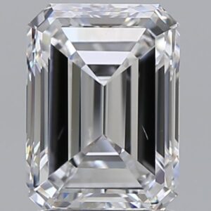 2 carat, D colour, VS2 clarity, Emerald shape, Natural Diamond.