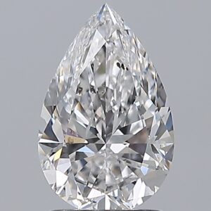 1.51 carat, D colour, SI2 clarity, Pear shape, Natural Diamond.