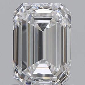 1 carat, E colour, VVS2 clarity, Emerald shape, Natural Diamond.