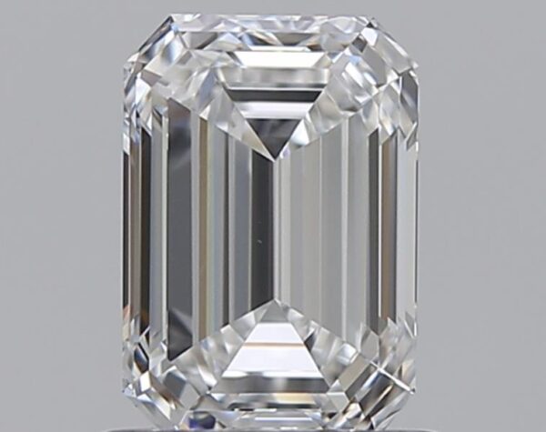 1 carat, E colour, VVS2 clarity, Emerald shape, Natural Diamond.