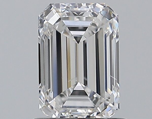 1 carat, E colour, SI1 clarity, Emerald shape, Natural Diamond.